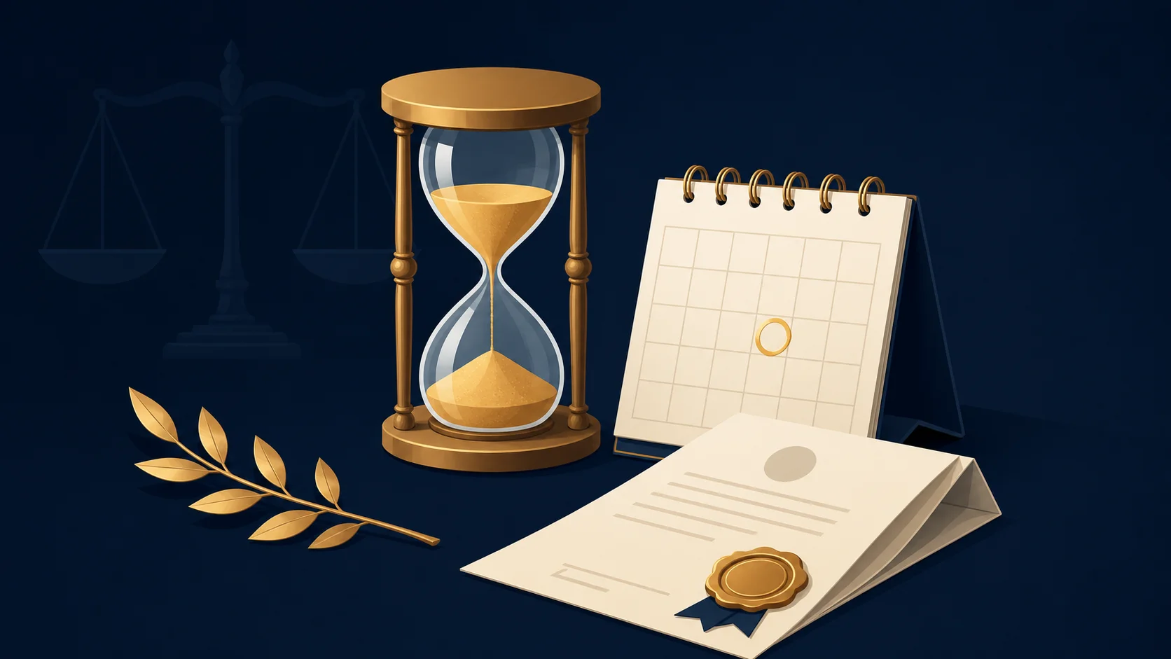 Ampulheta, calendário e documento jurídico ilustrando o prazo legal de 60 dias para abrir inventário no Brasil